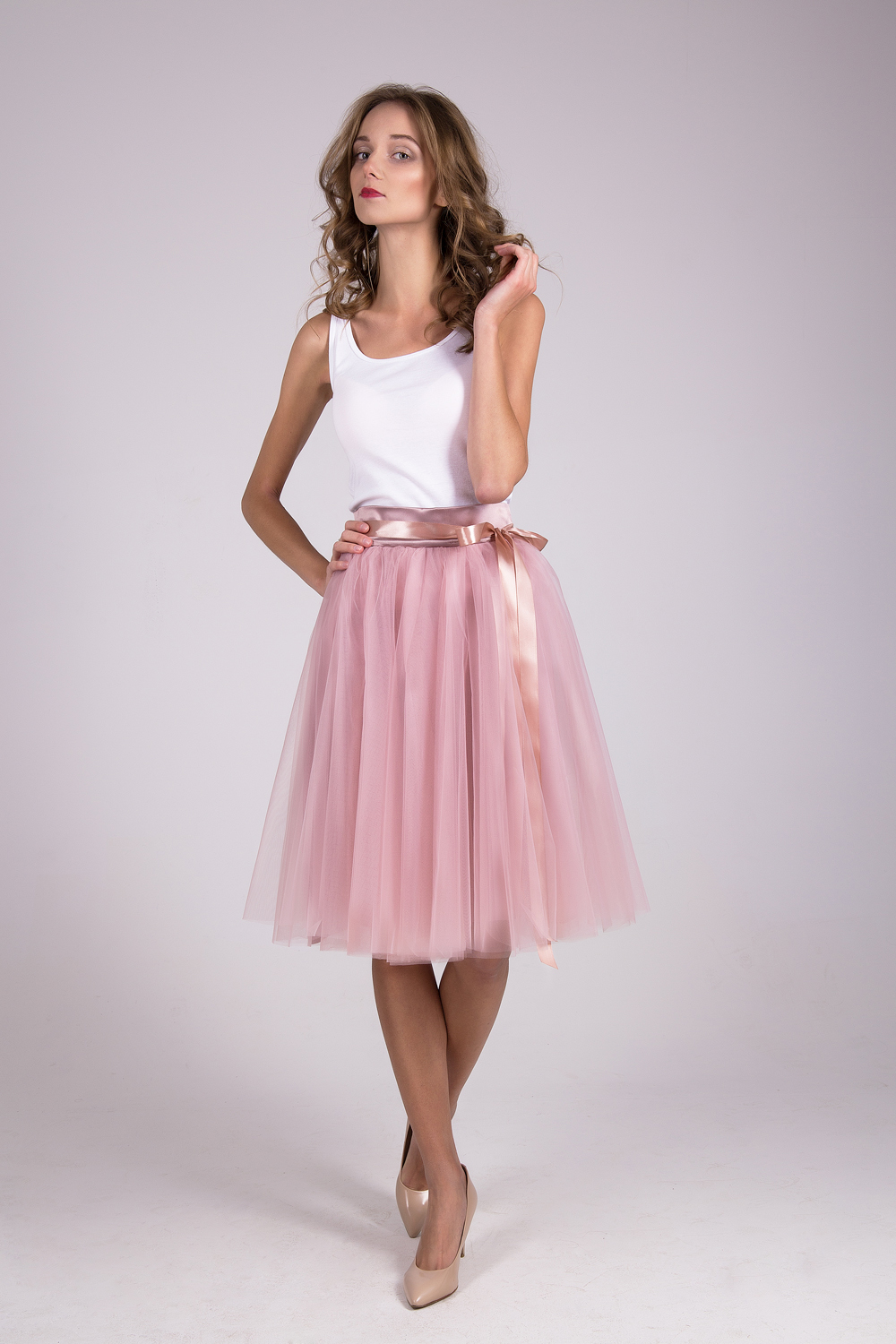 Нежно розовая юбка