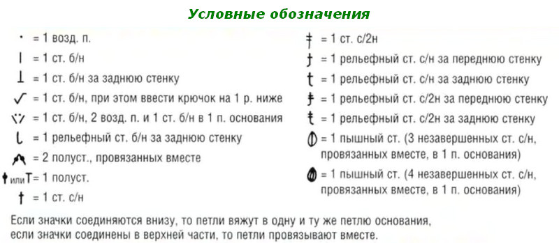 Крестик в схеме вязания крючком